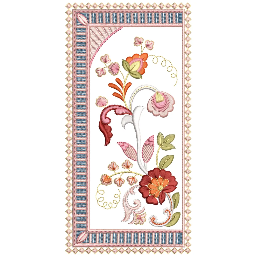 F Frame Art Embroidery Design
