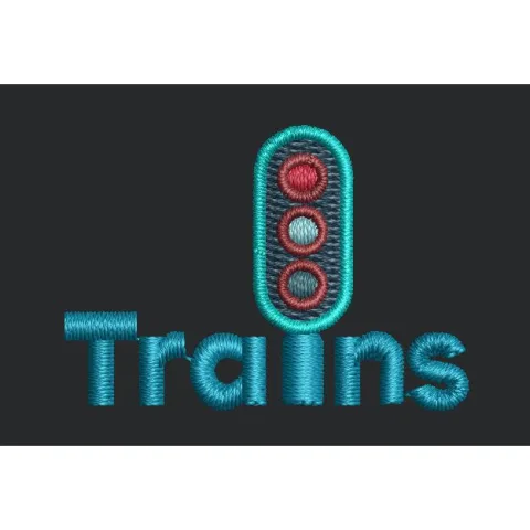 Signaled Trains Emblem Embroidery Design