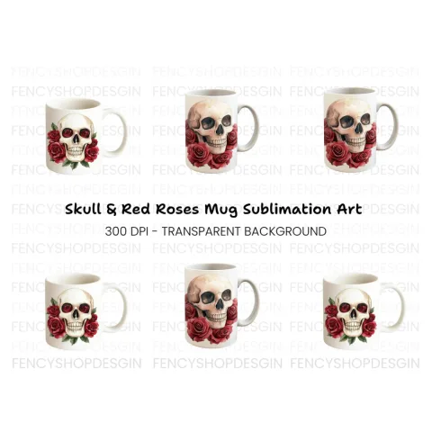 Skull Roses Clipart Bundle