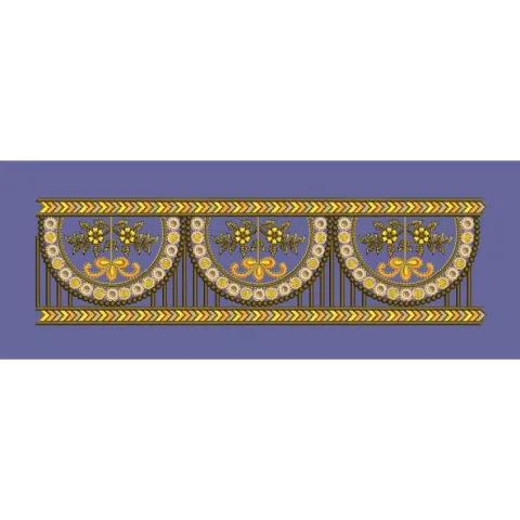 Golden Arch Floral Border Embroidery Design