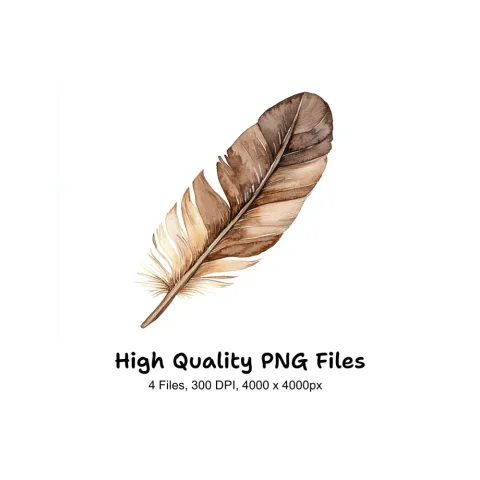 Earthy Toned Feather Clipart Bundle