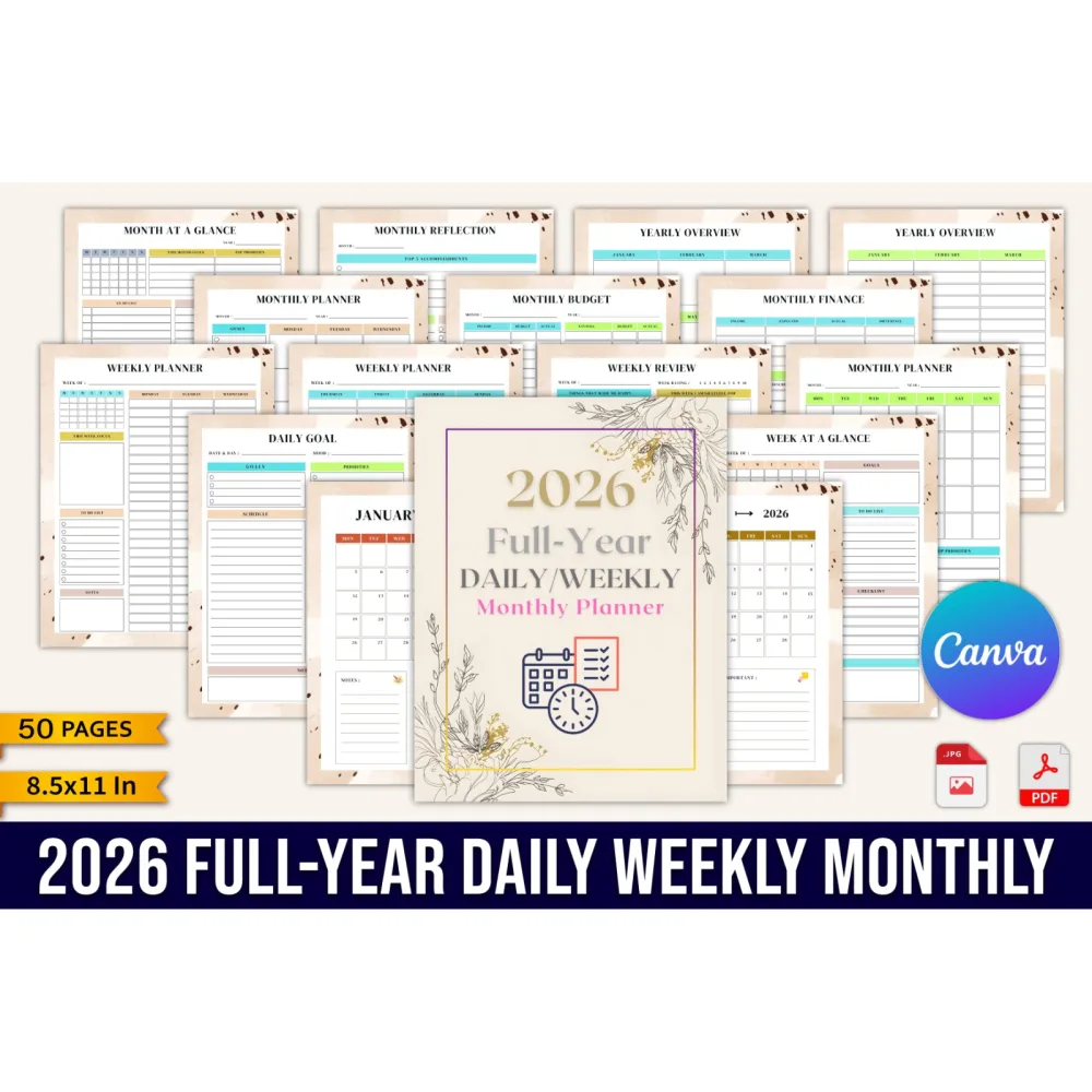 Yearly Daily Weekly Monthly Planner