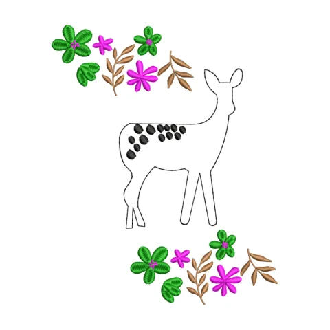 Lovely Deer Embroidery Design