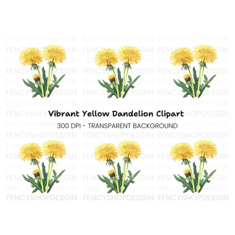 Vibrant Dandelion Blossom Clipart Bundle