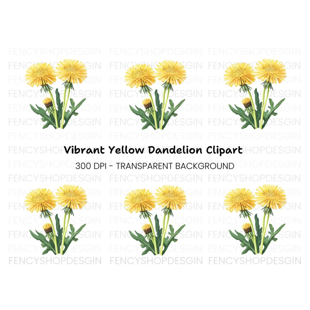 Vibrant Dandelion Blossom Clipart Bundle