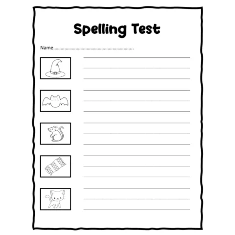 Early Writers Word Family Spelling Test Papers