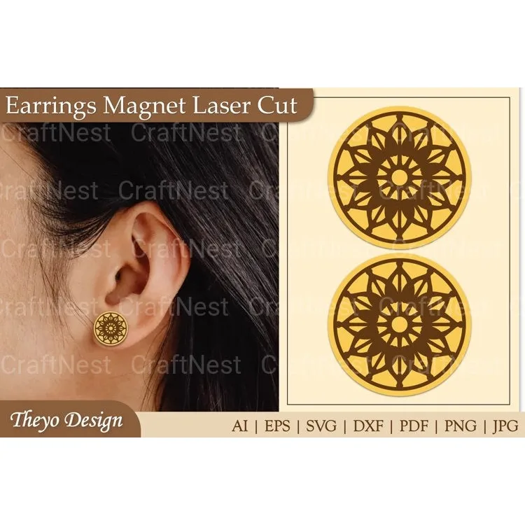 Lasercut Earrings Magnet SVG Bundle