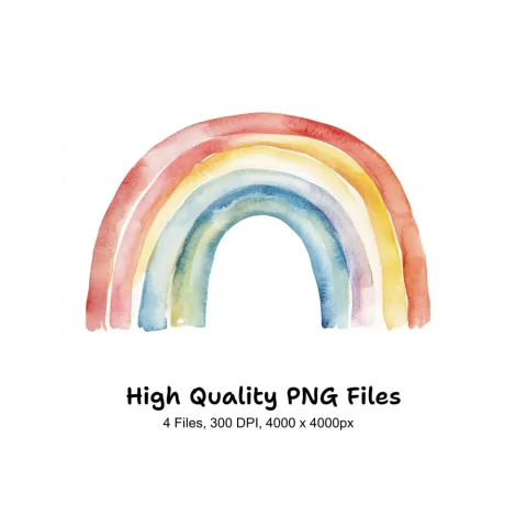 Soft Rainbow Clipart Bundle