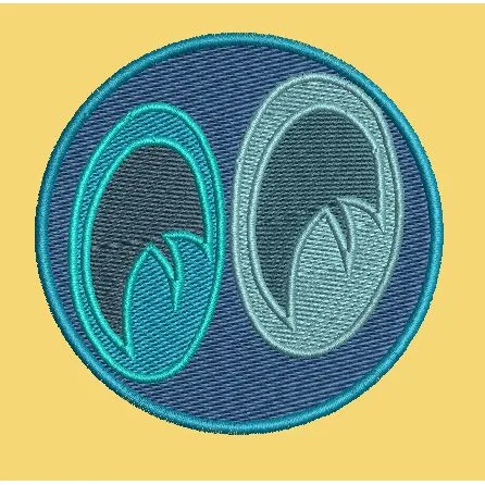 Dual Eye Motif Embroidery Design