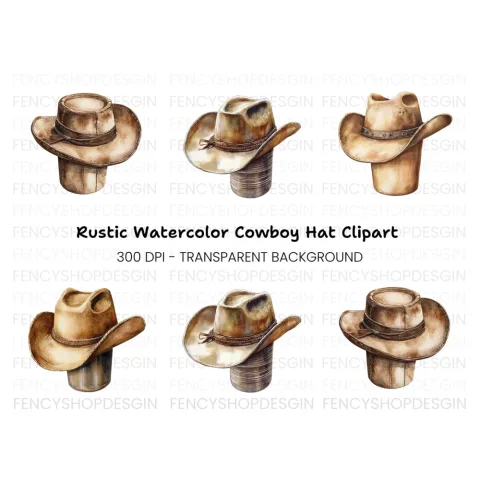 Cowboy Hat Clipart Bundle
