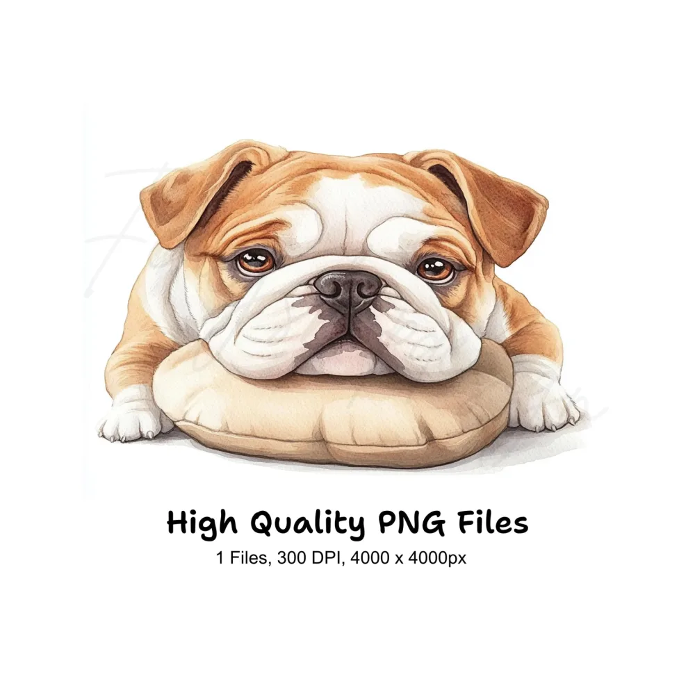 Adorable Bulldog Puppy Clipart Bundle