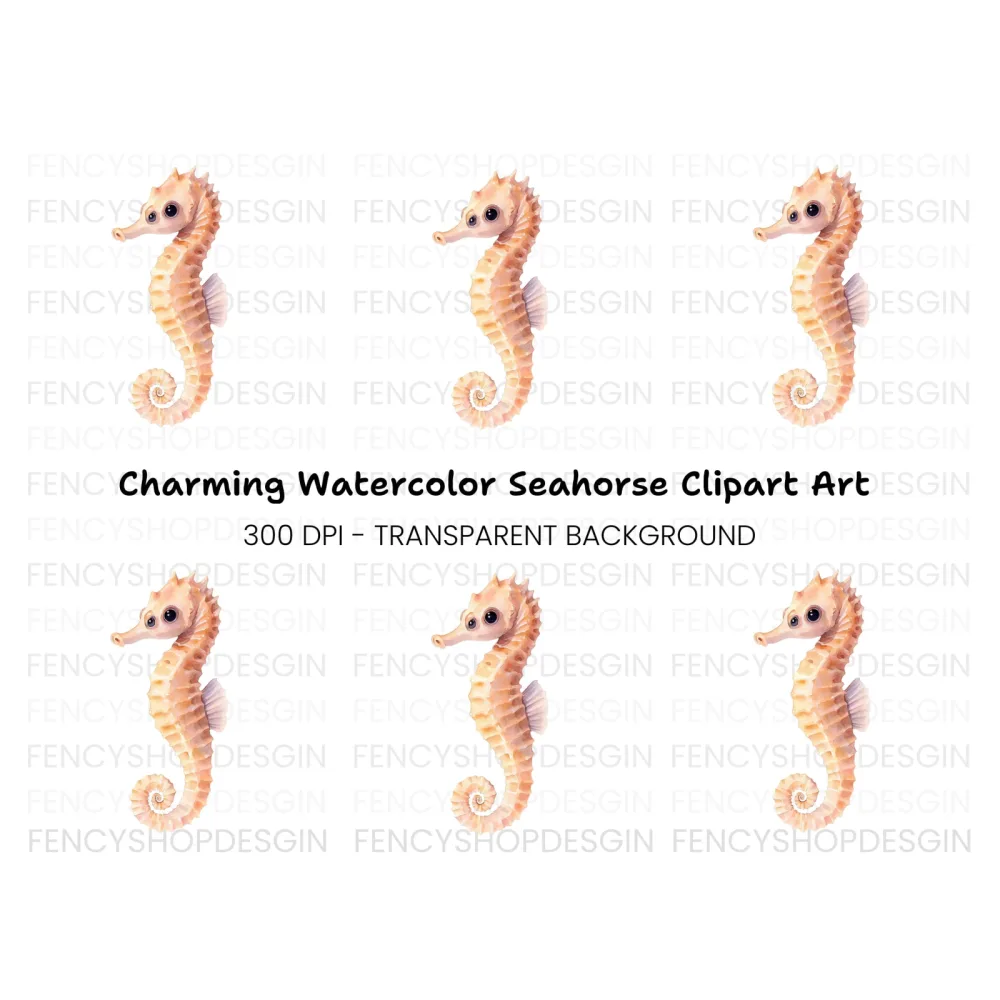 Cute Seahorse Clipart Bundle