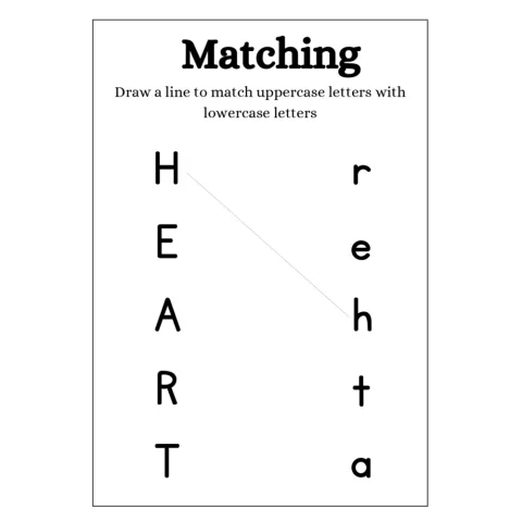 Alphabet Uppercase Lowercase Matching Worksheets