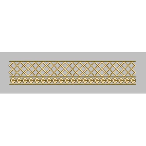 Lattice Flower Beige Border Embroidery Design