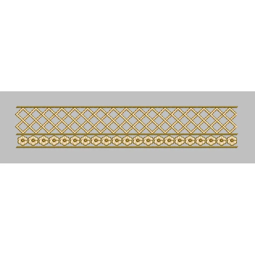 Lattice Flower Beige Border Embroidery Design
