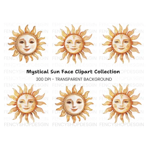 Smiling Sun Clipart Bundle