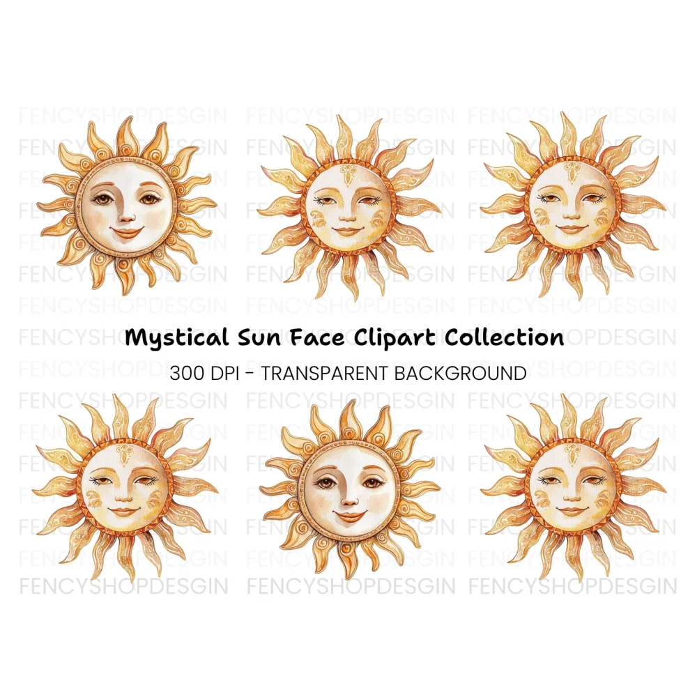 Smiling Sun Clipart Bundle