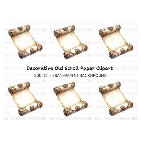 Vintage Scroll Design Clipart Bundle