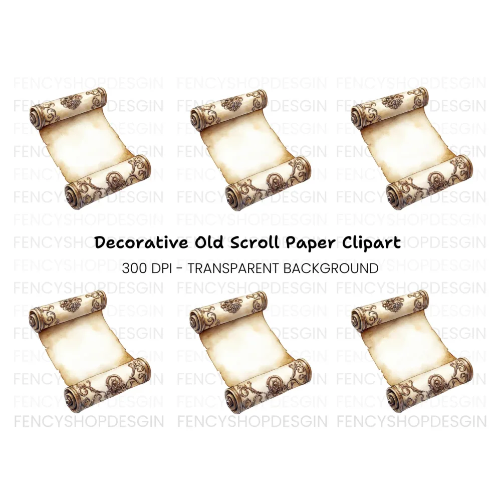 Vintage Scroll Design Clipart Bundle