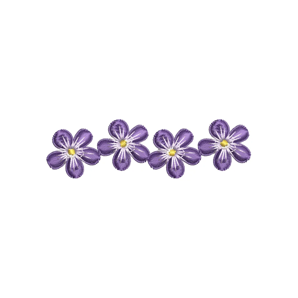 Blue Flower Embroidery Design