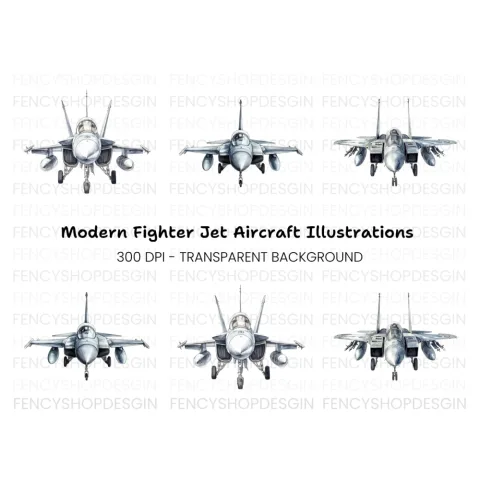 Military Fighter Jets Clipart Bundle