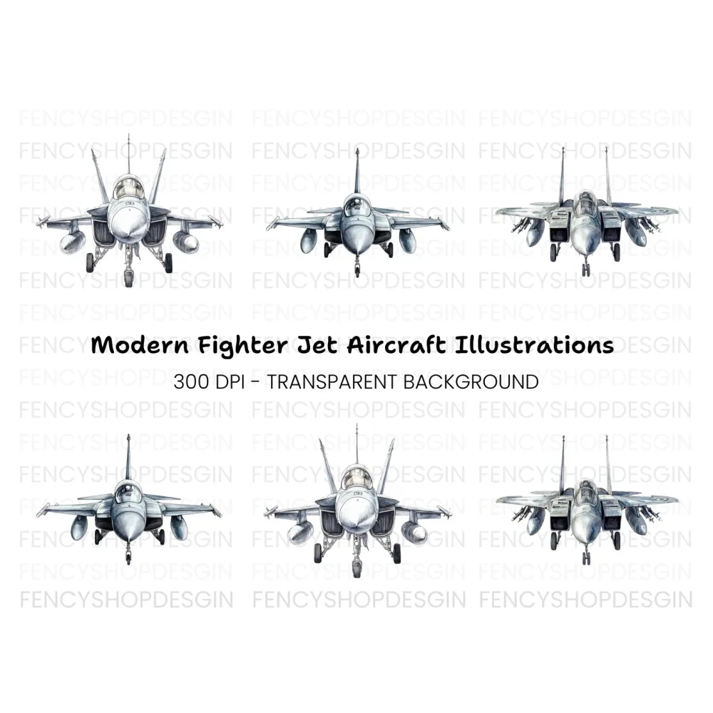 Military Fighter Jets Clipart Bundle