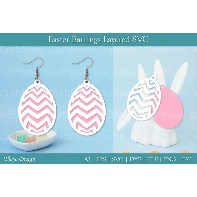 Easter Egg Earrings SVG Bundle