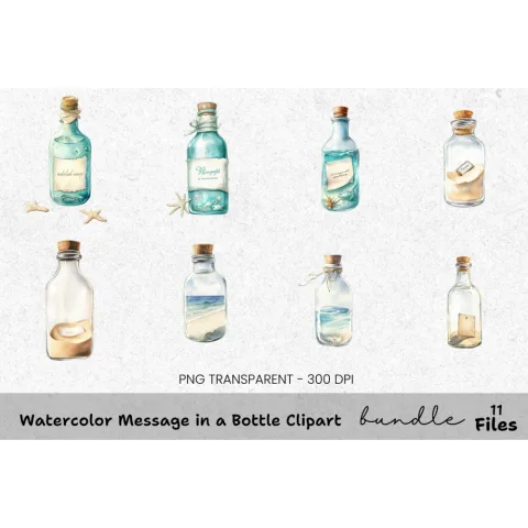 Message in a Bottle Clipart Bundle