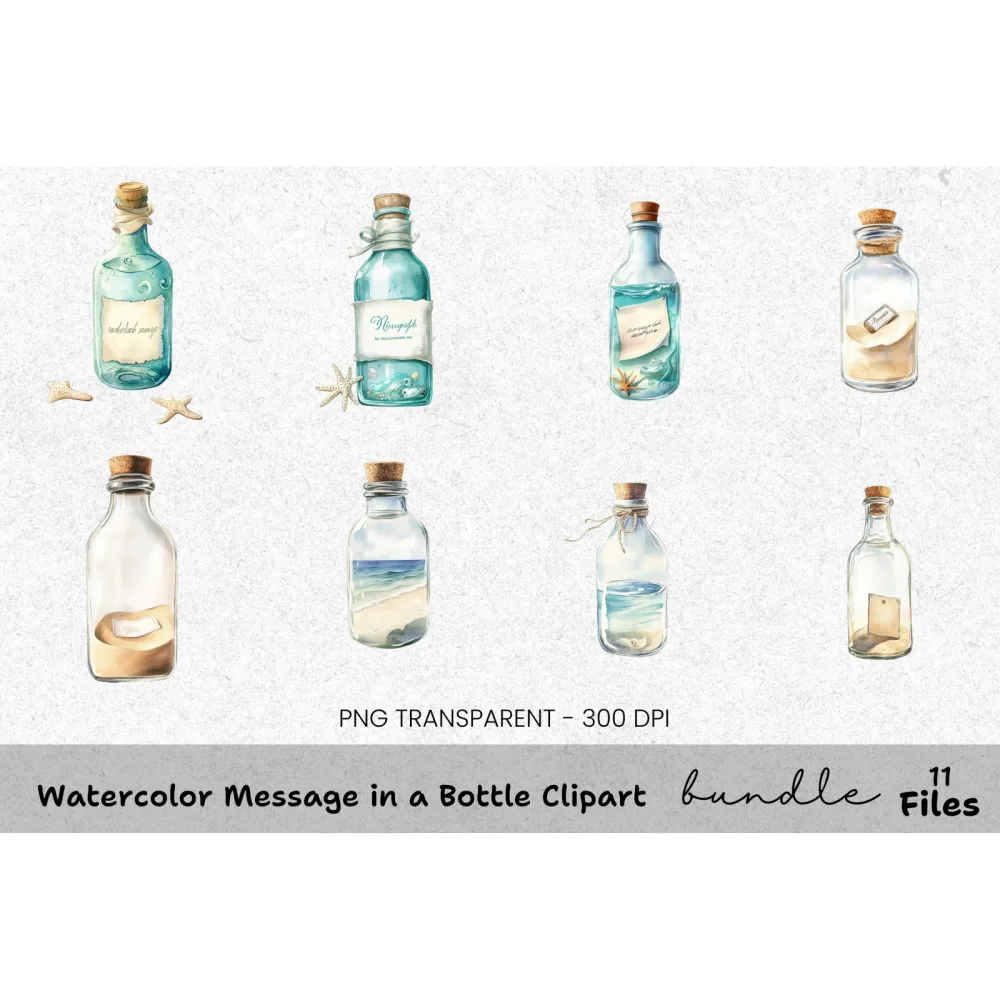 Message in a Bottle Clipart Bundle