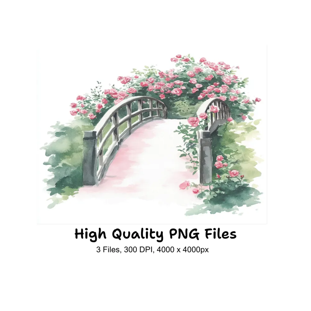 Enchanted Garden Bridge Clipart Bundle