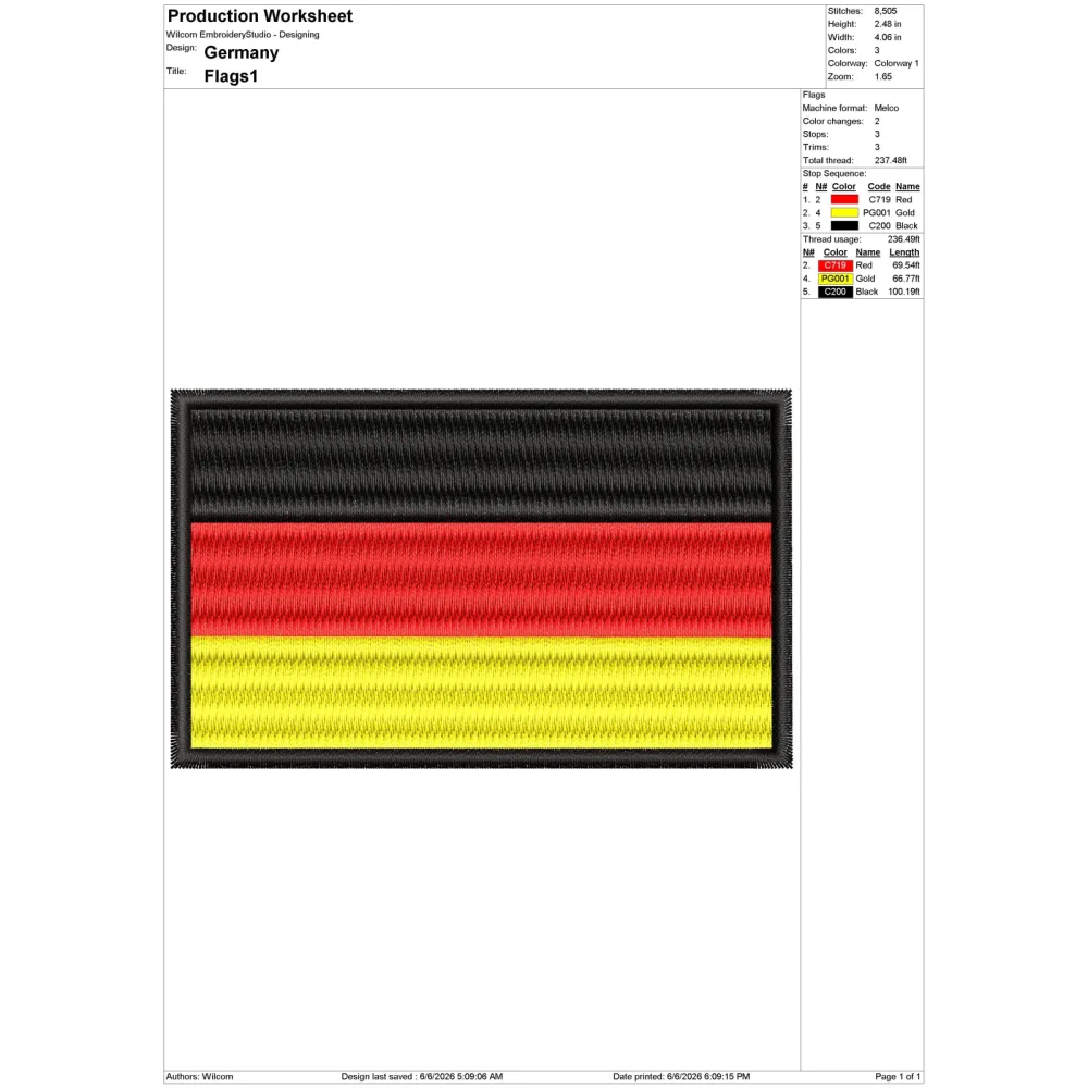 Germany Embroidery Design