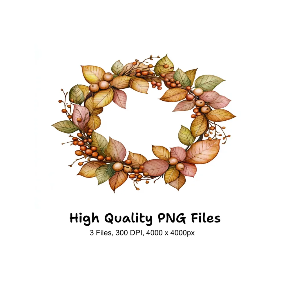Fall Wreaths Clipart Bundle
