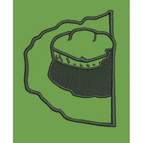 Brimmed Hat Outline Embroidery Design