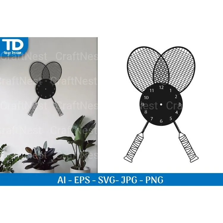 Badminton Clock SVG Bundle