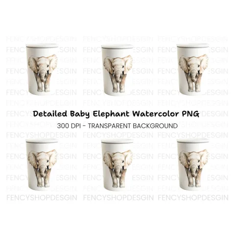 Realistic Elephant Clipart Bundle