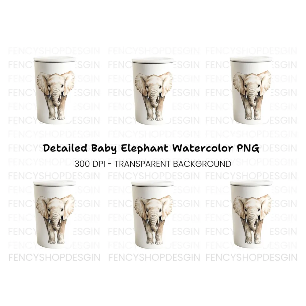 Realistic Elephant Clipart Bundle