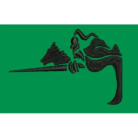 Abstract Equine Jousting Silhouette Embroidery Design