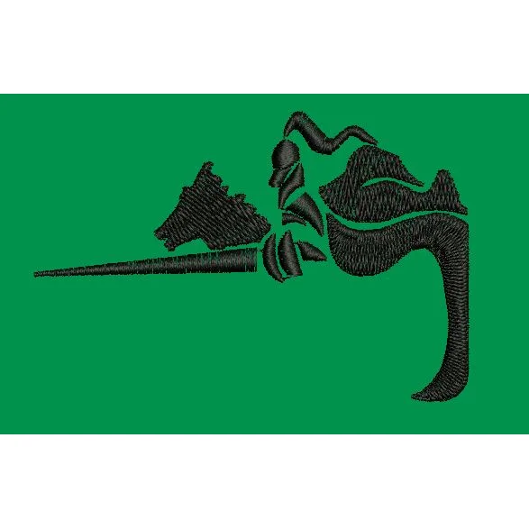 Abstract Equine Jousting Silhouette Embroidery Design
