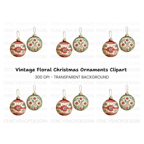 Christmas Ornaments Clipart Bundle