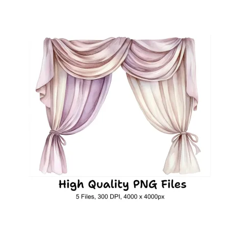 Elegant Curtain Clipart Bundle