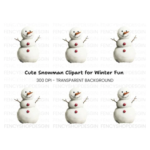 Cute Snowman Clipart Bundle