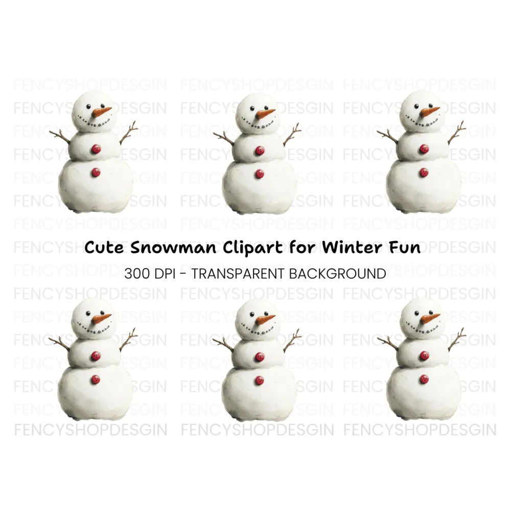 Cute Snowman Clipart Bundle