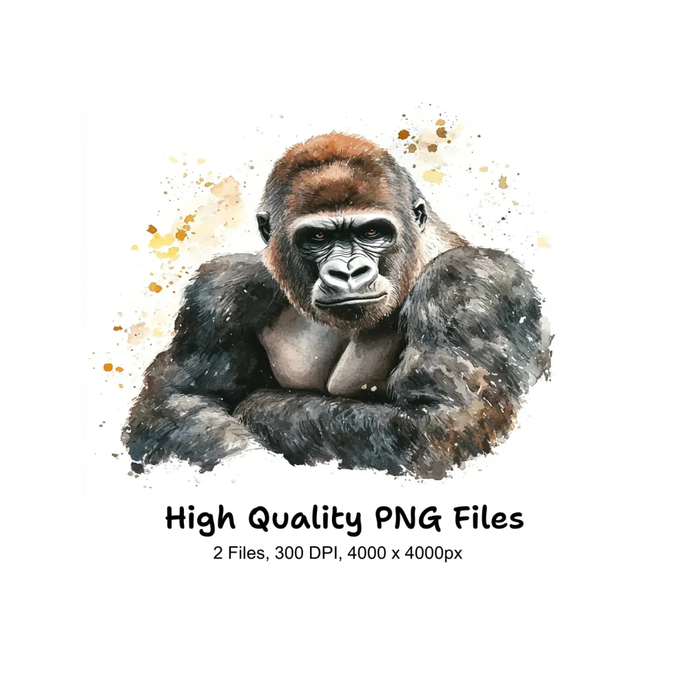 Expressive Gorilla Clipart Bundle