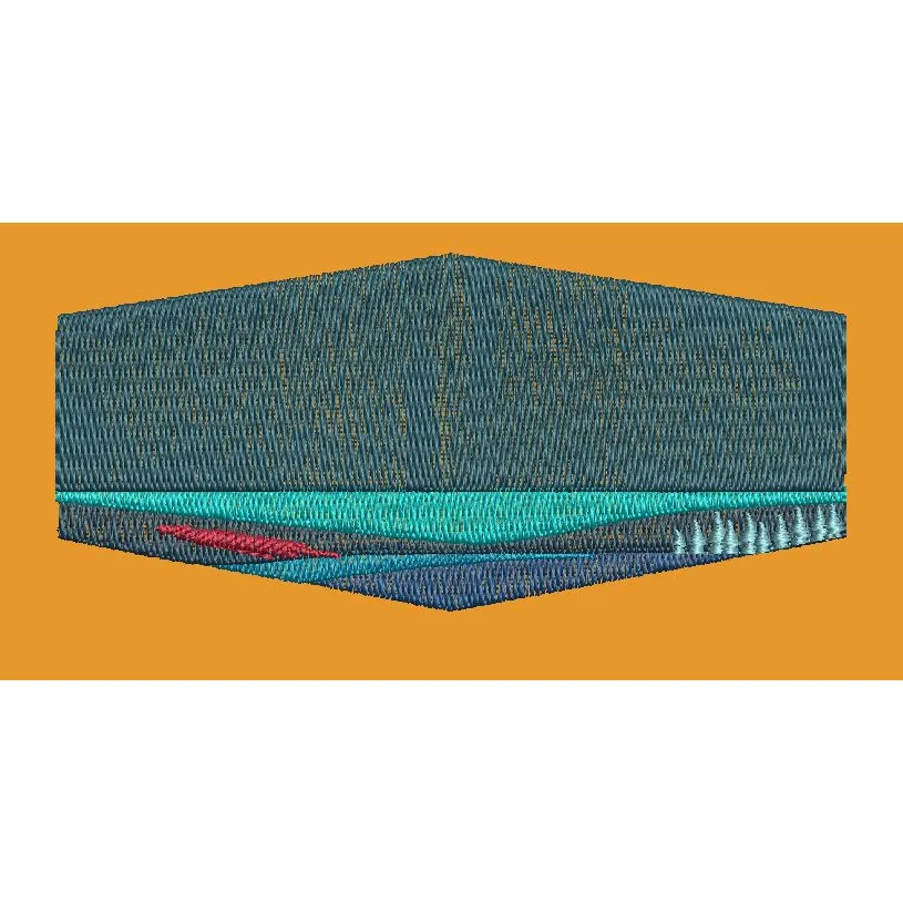 Coastal Landscape Scene Embroidery Design