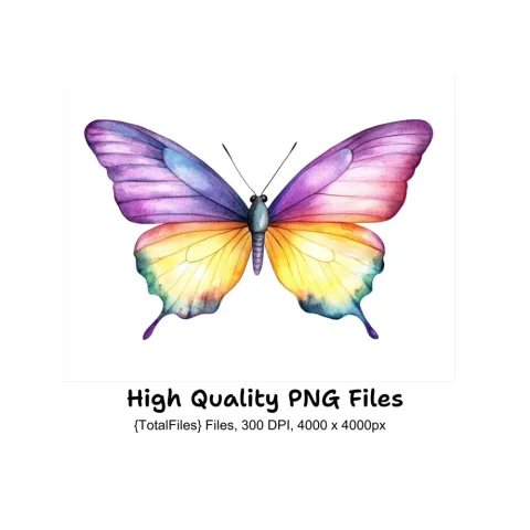 Vibrant Butterfly Clipart Bundle