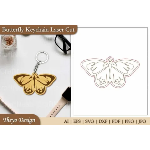Keychain Butterfly SVG Bundle