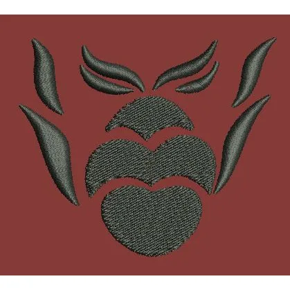 Tiered Abdominal Crest Embroidery Design