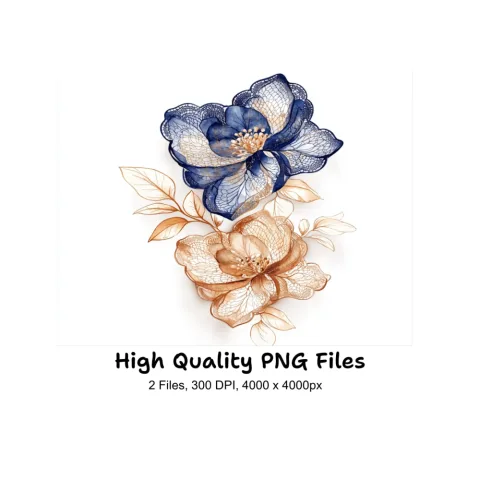 Elegant Lace Floral Clipart Bundle