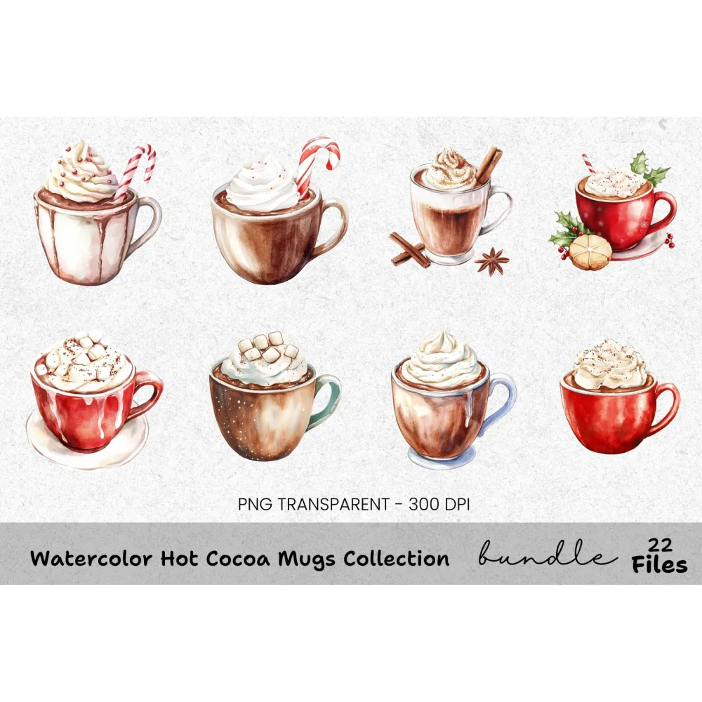 Hot Chocolate Clipart Bundle