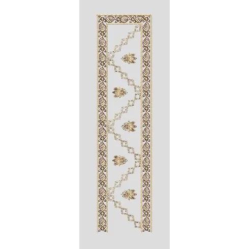 Leaf Bordered Zigzag Vertical Panel Embroidery Design
